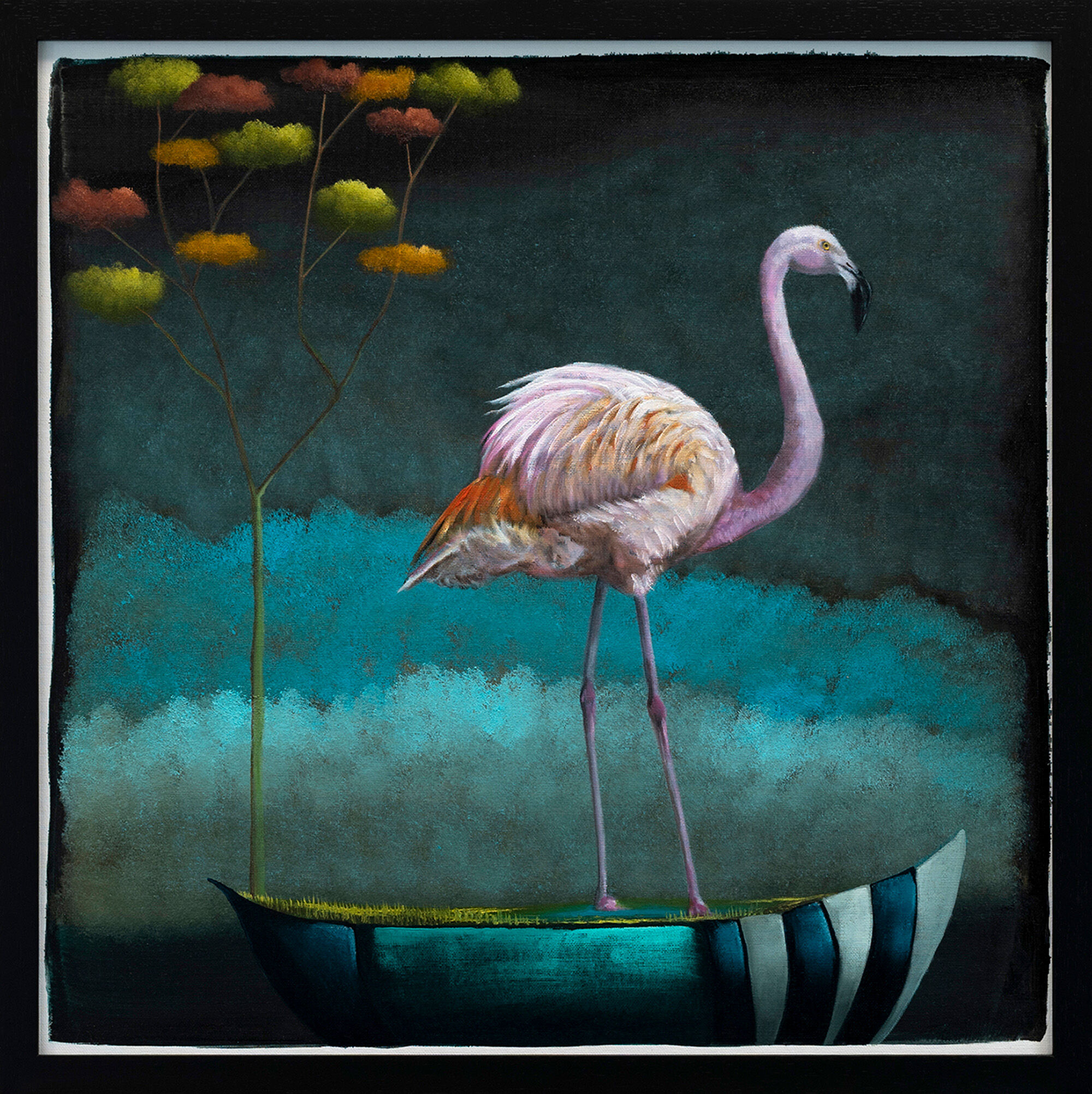 Bild “Serie Hoffnungsgabe | Flamingo”(2023) (Unikat) von Lezzueck Coosemans