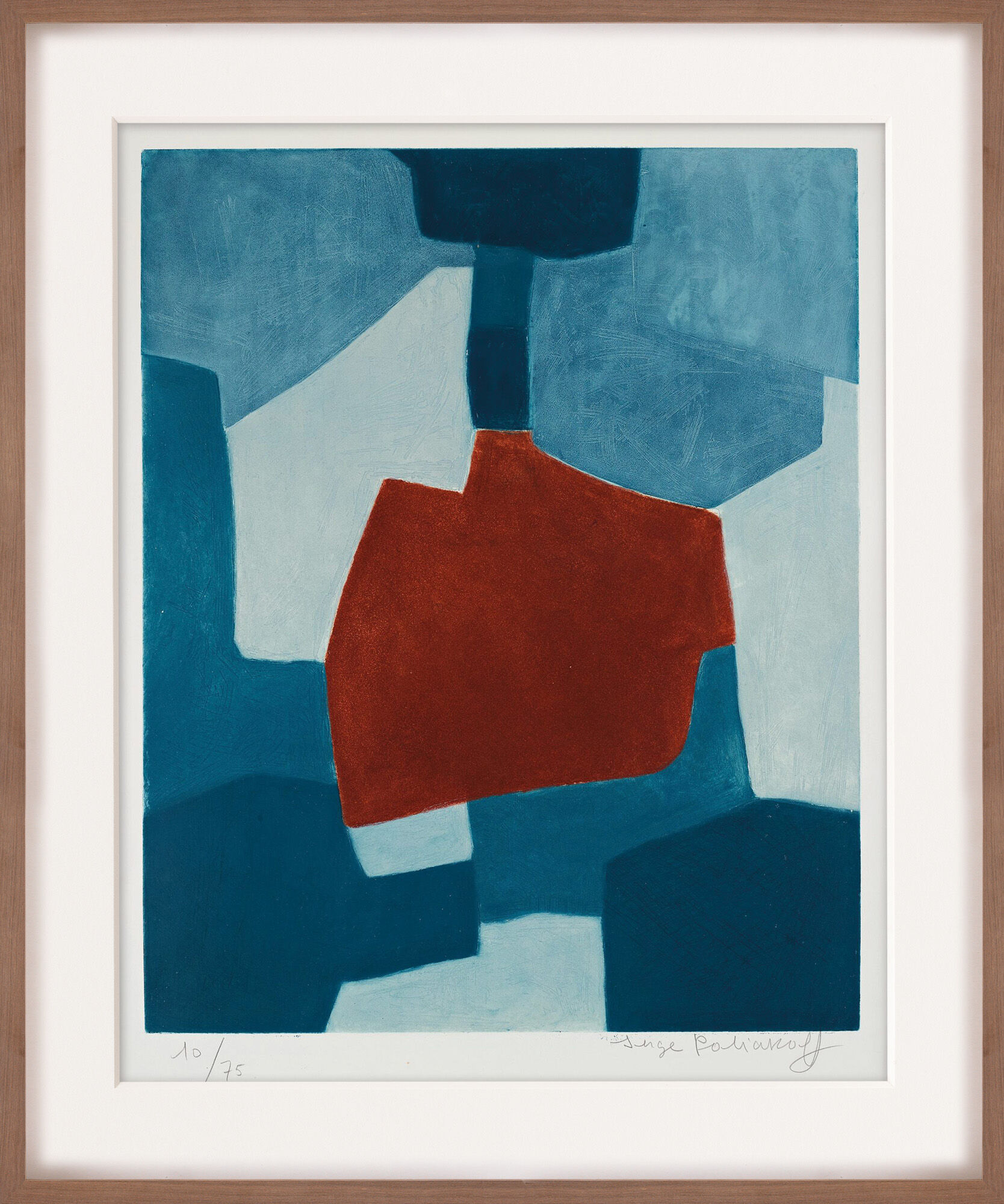 Picture "Composition bleue et rouge" (1967) by Serge Poliakoff