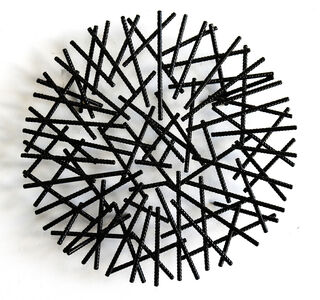 Wandobjekt "Maze Round Black" (2025) (Unikat)