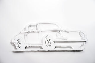Wandobjekt "Porsche 911 Targa (weiß)" (2022) (Serielles Unikat)