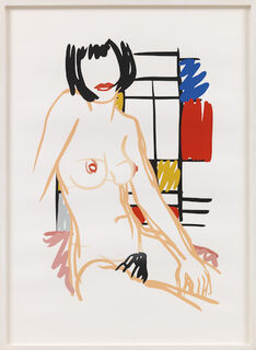 Bild "Monica sitting with Mondrian" (2000)