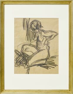 Picture "Kneeling Nude" (1905/06) (Unique piece) by Ernst Ludwig Kirchner