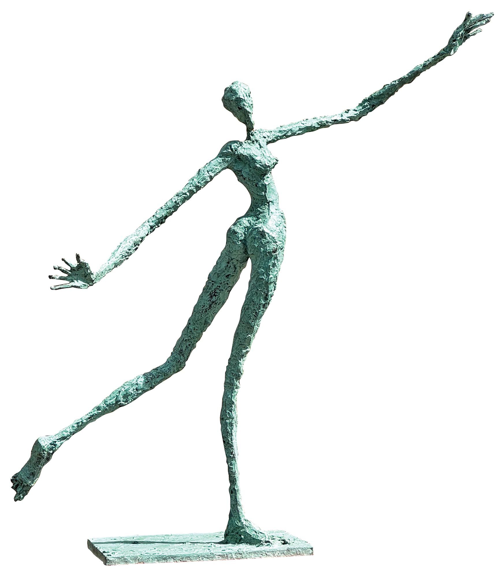 Skulptur "Dame, verlegen lächelnd" (2025), Bronze von Helge Leiberg