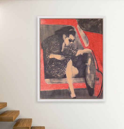 Picture "Woman leaving red car" (2019) by James Francis Gill