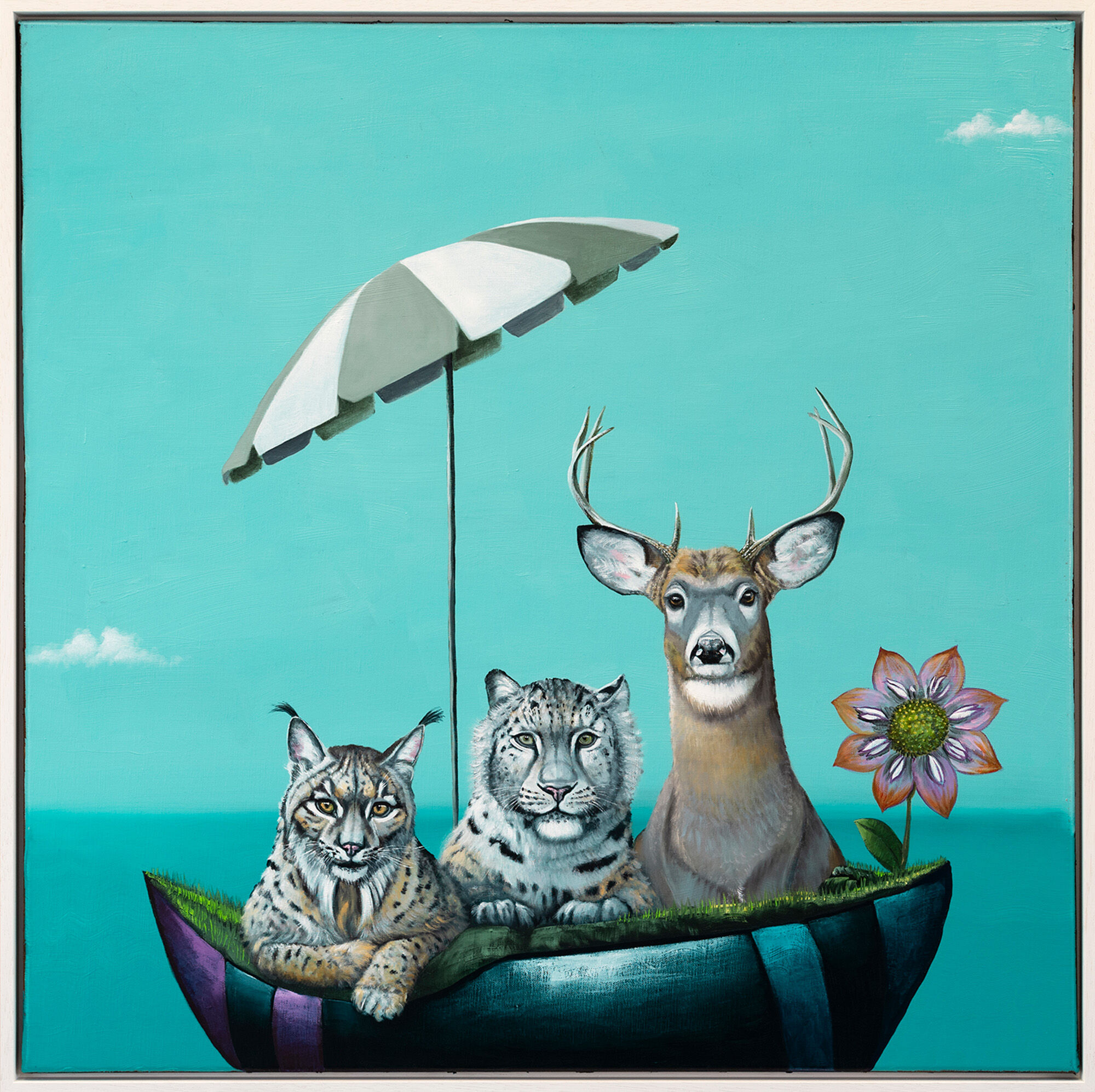 Picture "Series Wanderlust | Lynx, Snow Leopard and Deer" (2023) (Unique piece) by Lezzueck Coosemans