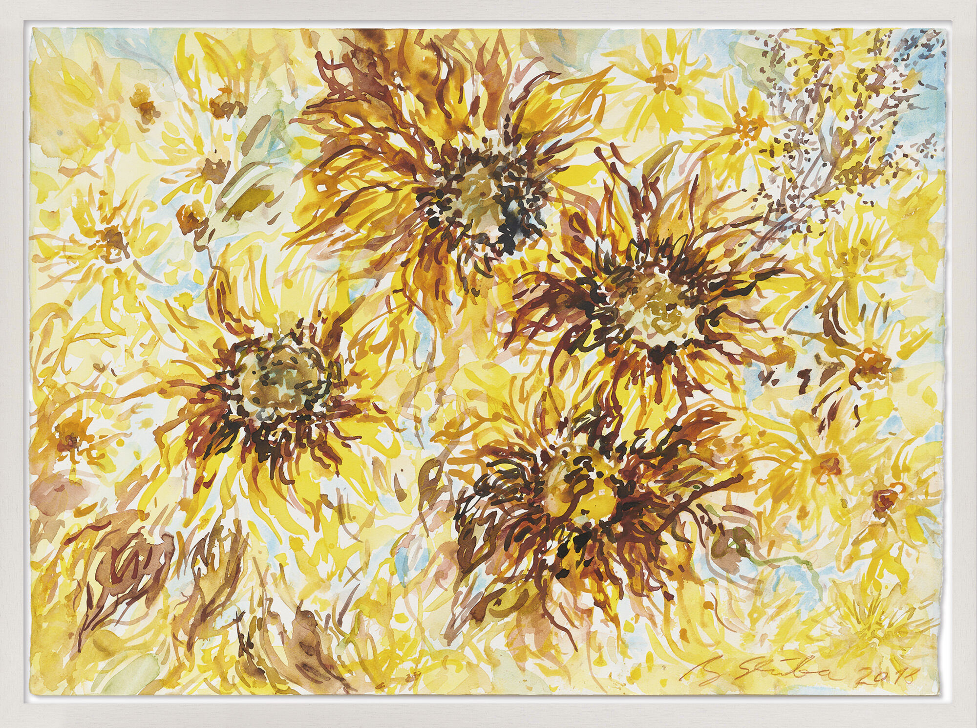 Bild "Sonnenblumen" (2018) (Unikat) von Ansgar Skiba