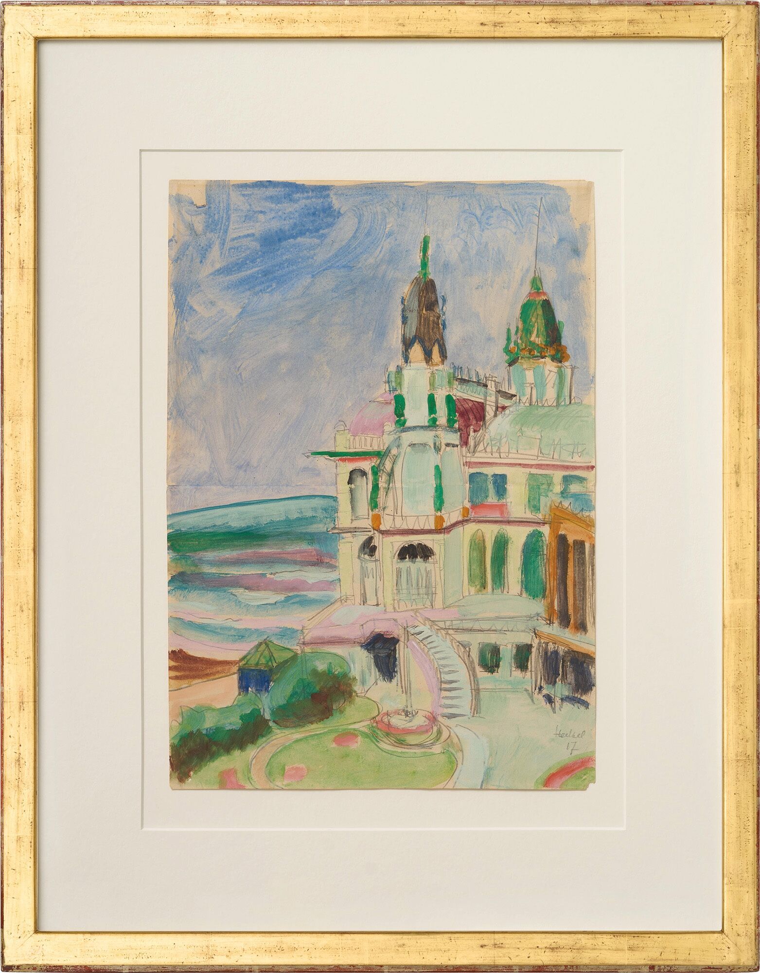 Picture "Ostend, Casino" (1917) (Unique piece) by Erich Heckel