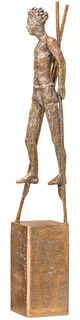 Skulptur "Stelzenläufer" (2023), Bronze von Dagmar Vogt