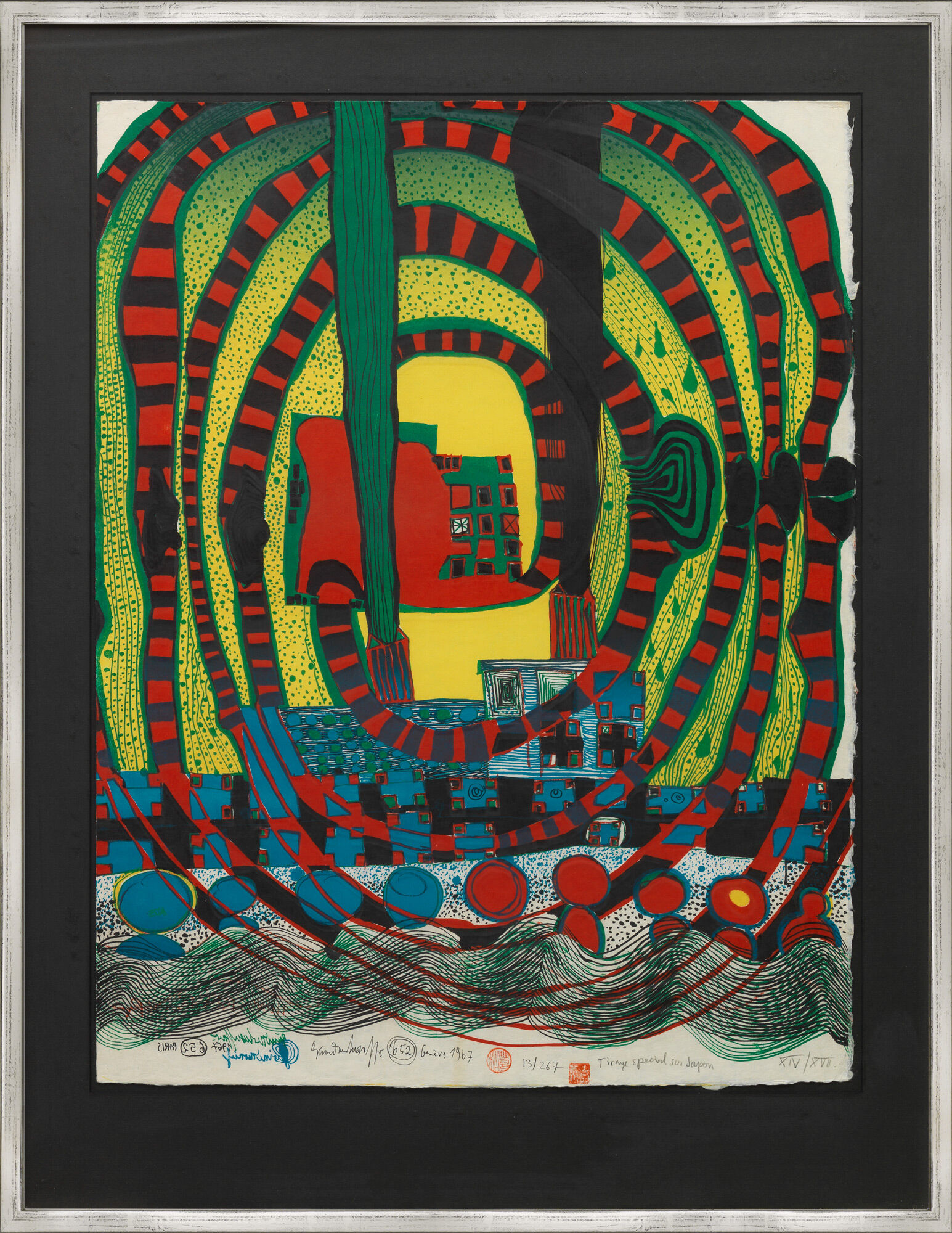 Picture "652 Sea Journey II - Travel by Sea and Rail" (1967) by Friedensreich Hundertwasser
