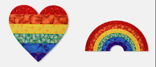 Picture "Large Heart and Large Rainbow" (2020) by Damien Hirst