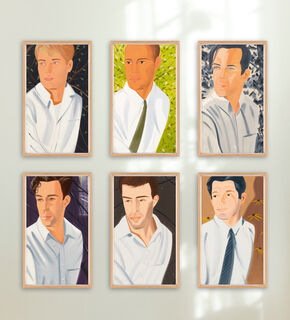 Bild "White Shirt (Vincent 1, Perry, Rob, Eric, William, Vincent 2)" (2021) von Alex Katz