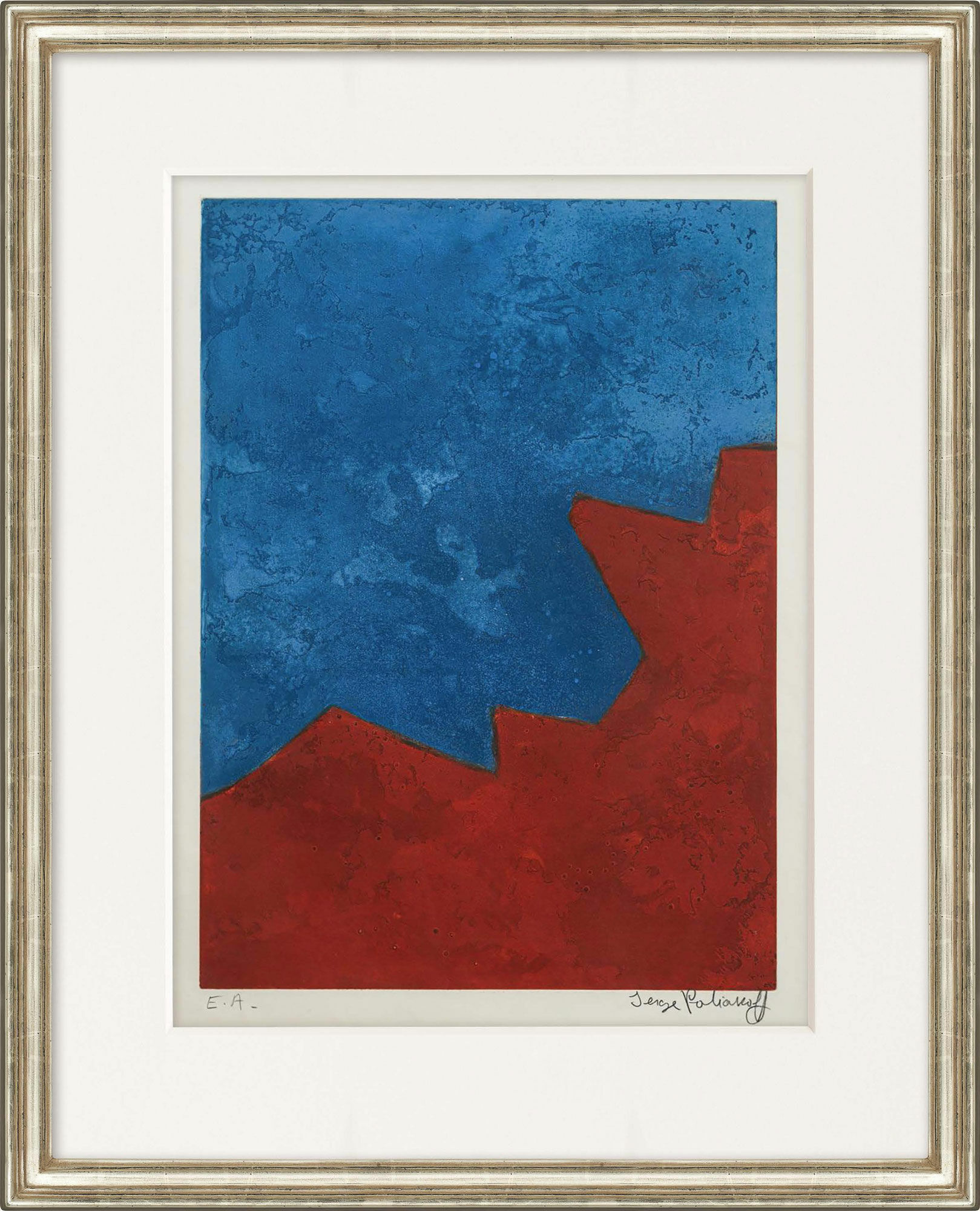 Picture "Composition in Red and Blue" (1967) by Serge Poliakoff