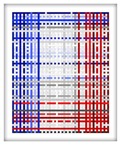 Picture "Composition in Blue, White, Red (1)" (2014), exclusive edition for ARTES by Andreas Lutherer