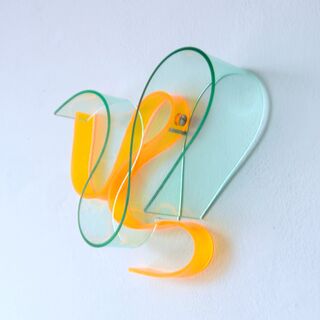 Object "Yeşil / Neon Turuncu Squiggle" (2024) (Unique piece) by Selcuk Dizlek