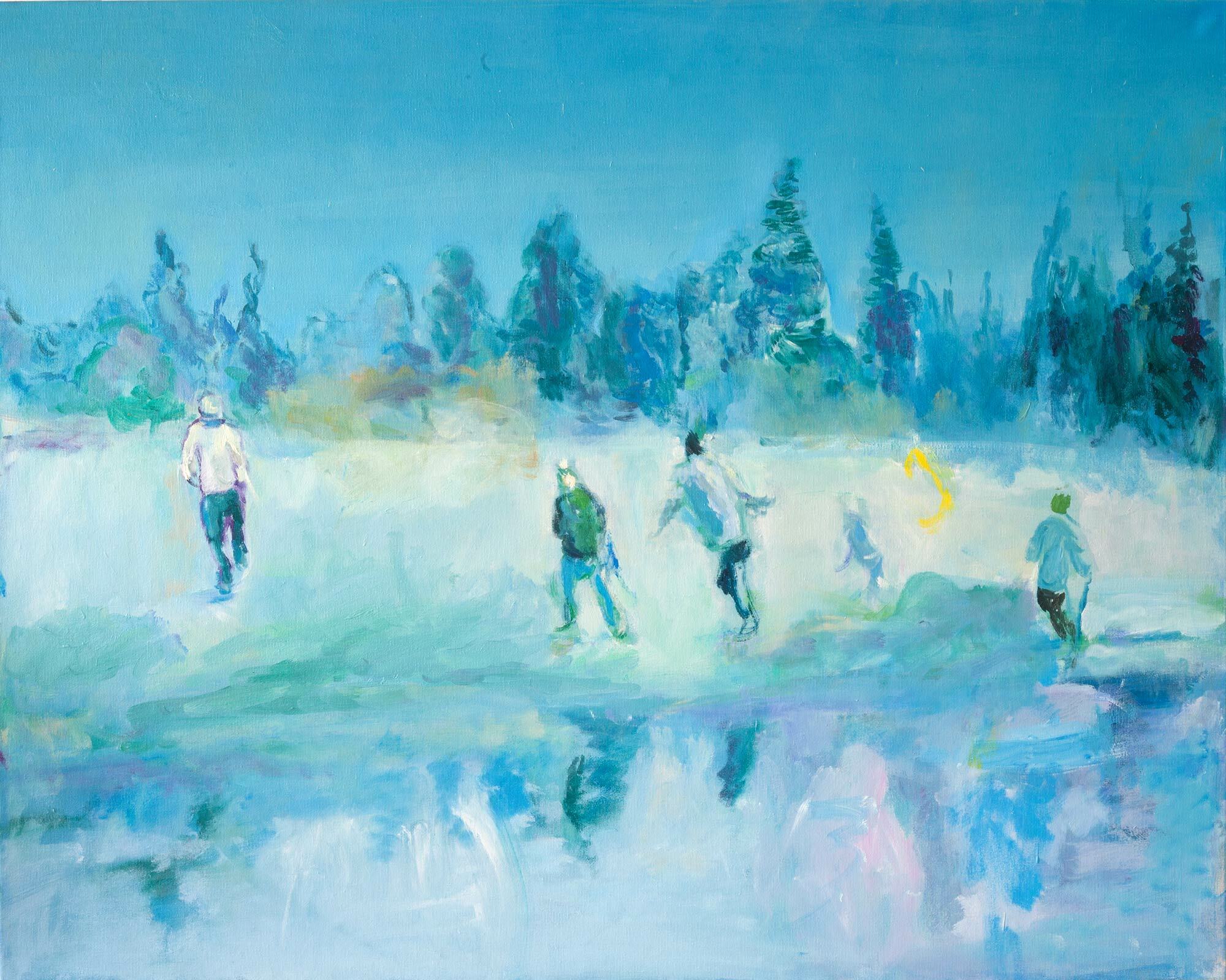 Picture "Walking Along the River II" (2020) (Unique piece) by Patricia Hell