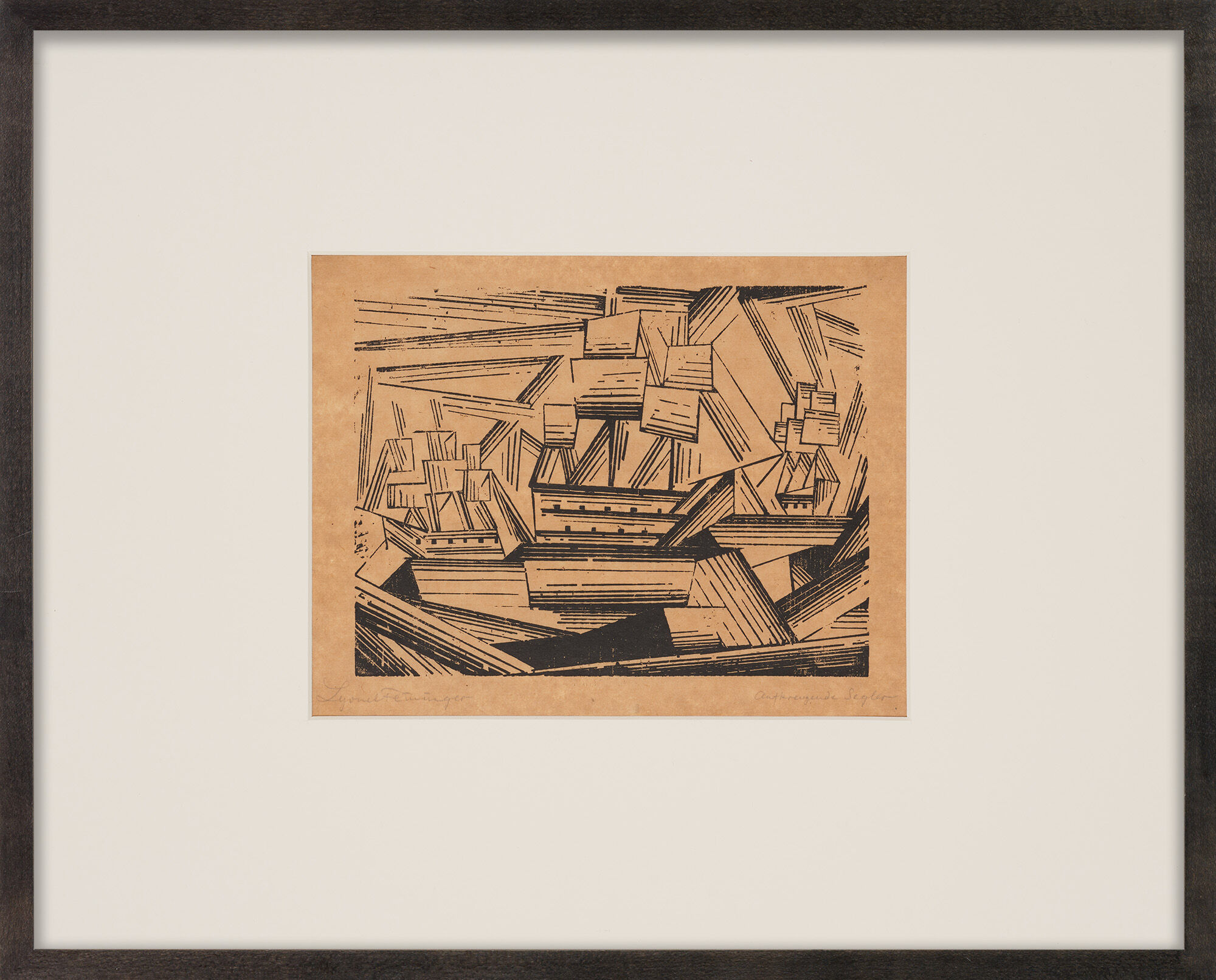 Picture "Cruising Sailing Ships, 2" (1919) by Lyonel Feininger