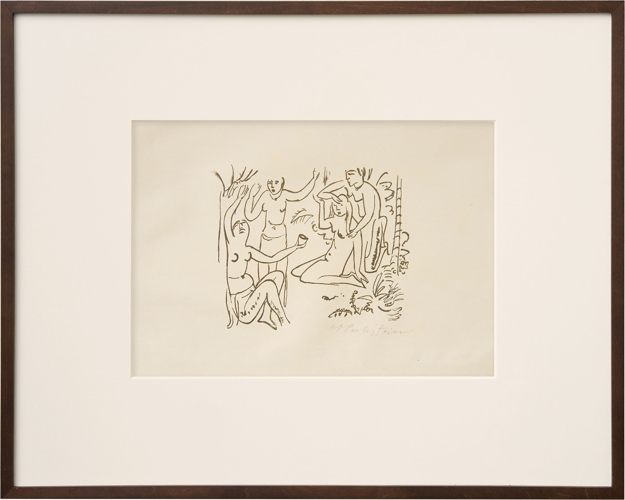 Tableau "Mers du Sud - Toilette après le bain (extrait du portfolio 'Travel Pictures. Italy - South Seas')" (1919) de Max Pechstein