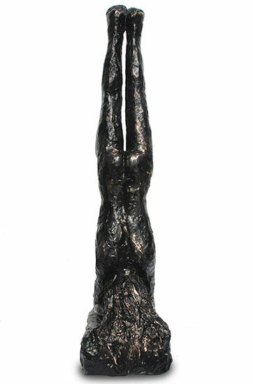 Skulptur "Kopfstand" (2019), Bronze von Dagmar Vogt