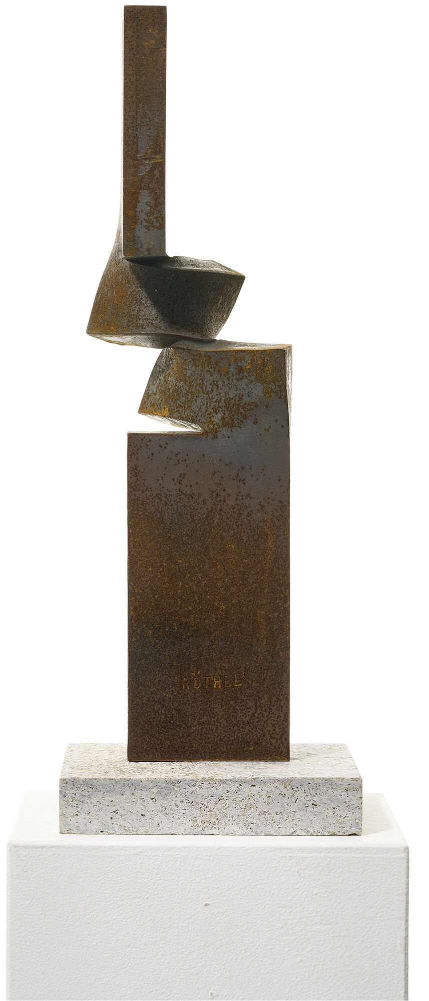 Skulptur "vertikale Entwicklung (Rost)" (2022) (Unikat), Stahl von Thomas Röthel