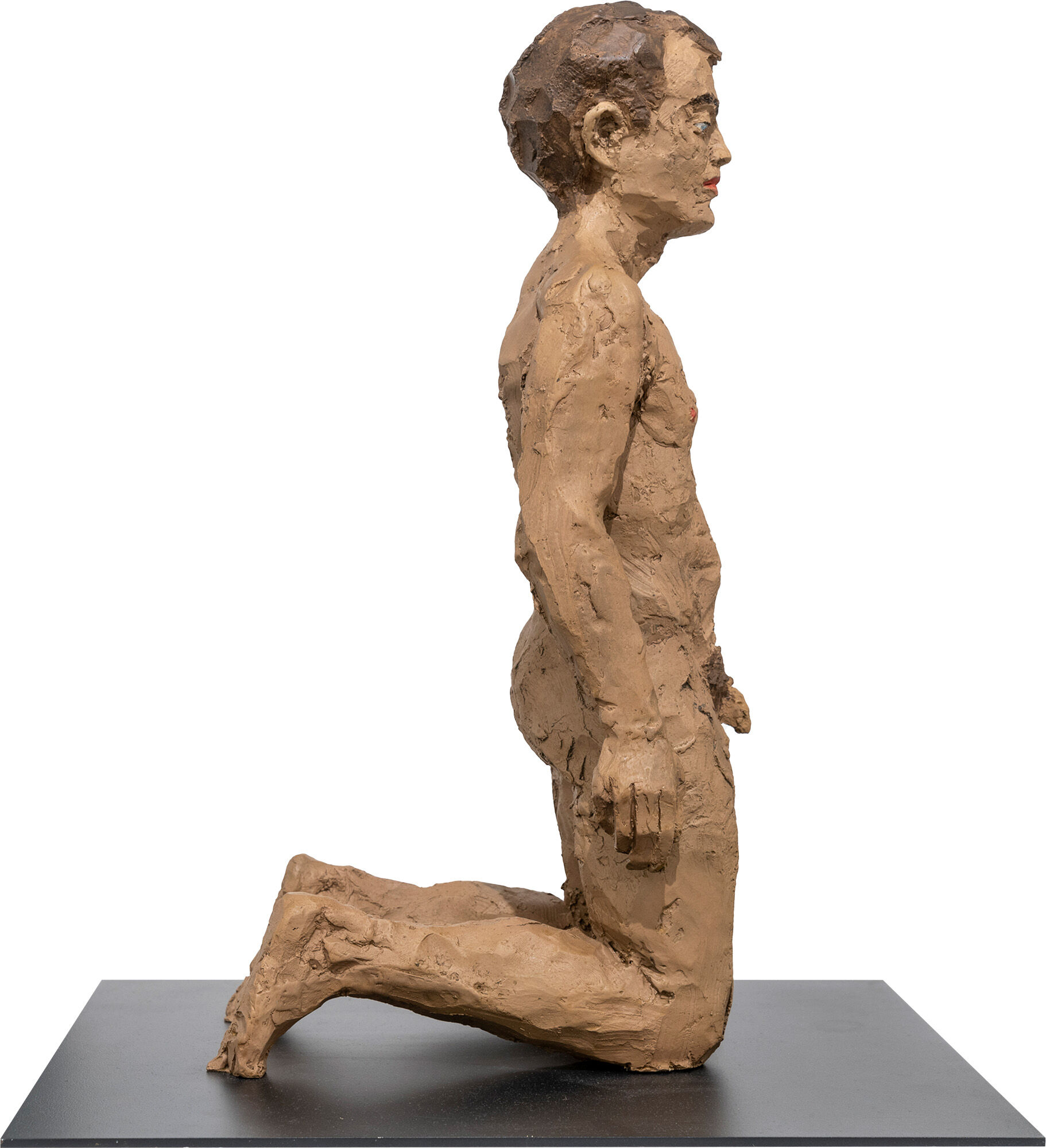 Skulptur "Kniender Mann" (2012), Bronze von Stephan Balkenhol