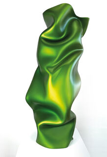 Skulptur "TURN UP green" (2023), Aluminium