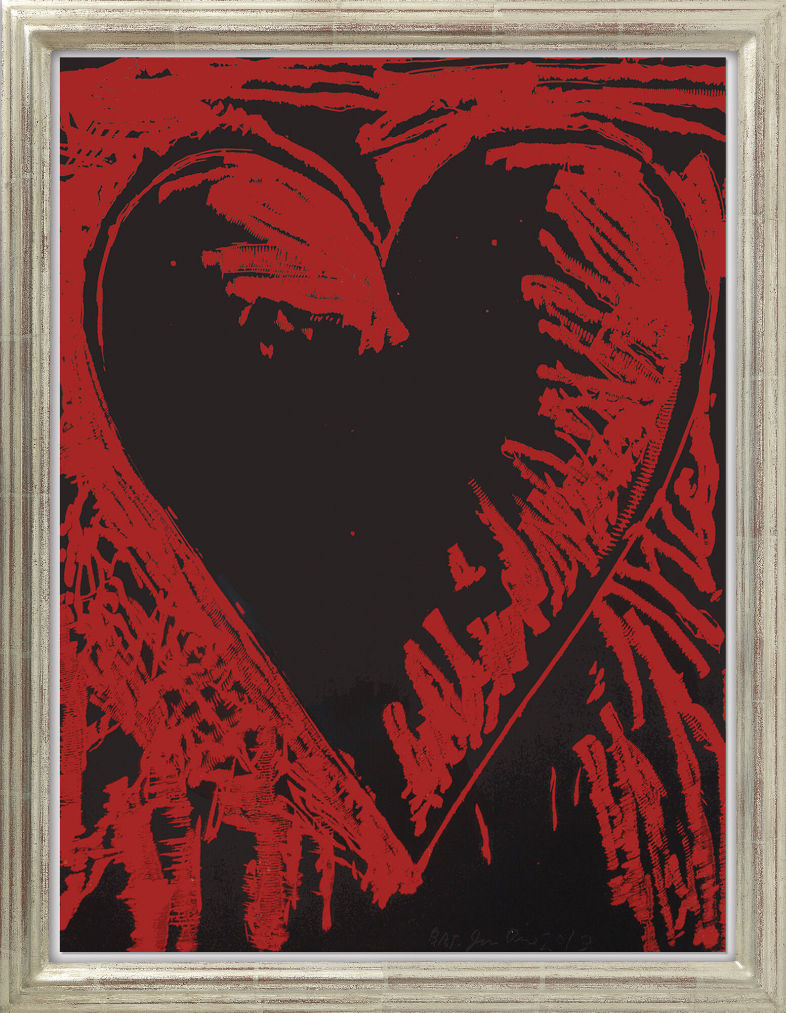 Picture "The Black and Red Heart" (2013) by Jim Dine