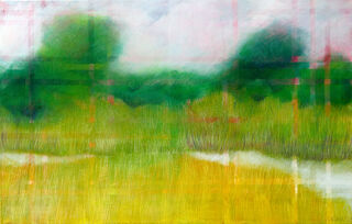 Bild "Grünes Land am Fluss II" (2021) (Unikat)