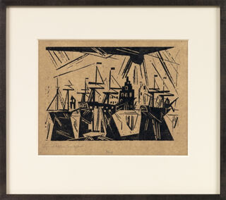 Bild "Ships at the Harbor Wharf" (1918)