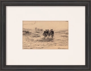 Bild "Drei spazierende Herren (auf einem Feld)" (um 1885) (Unikat)