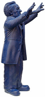 Skulptur "Richard Wagner", signierte Version nachtblau von Ottmar Hörl