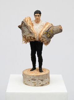 Skulptur "Ohne Titel" (2021) (Unikat), Holz von Edvardas Racevicius