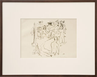 Picture "South Seas - Bathing (from the portfolio 'Travel Pictures. Italy - South Seas')" (1919) by Max Pechstein