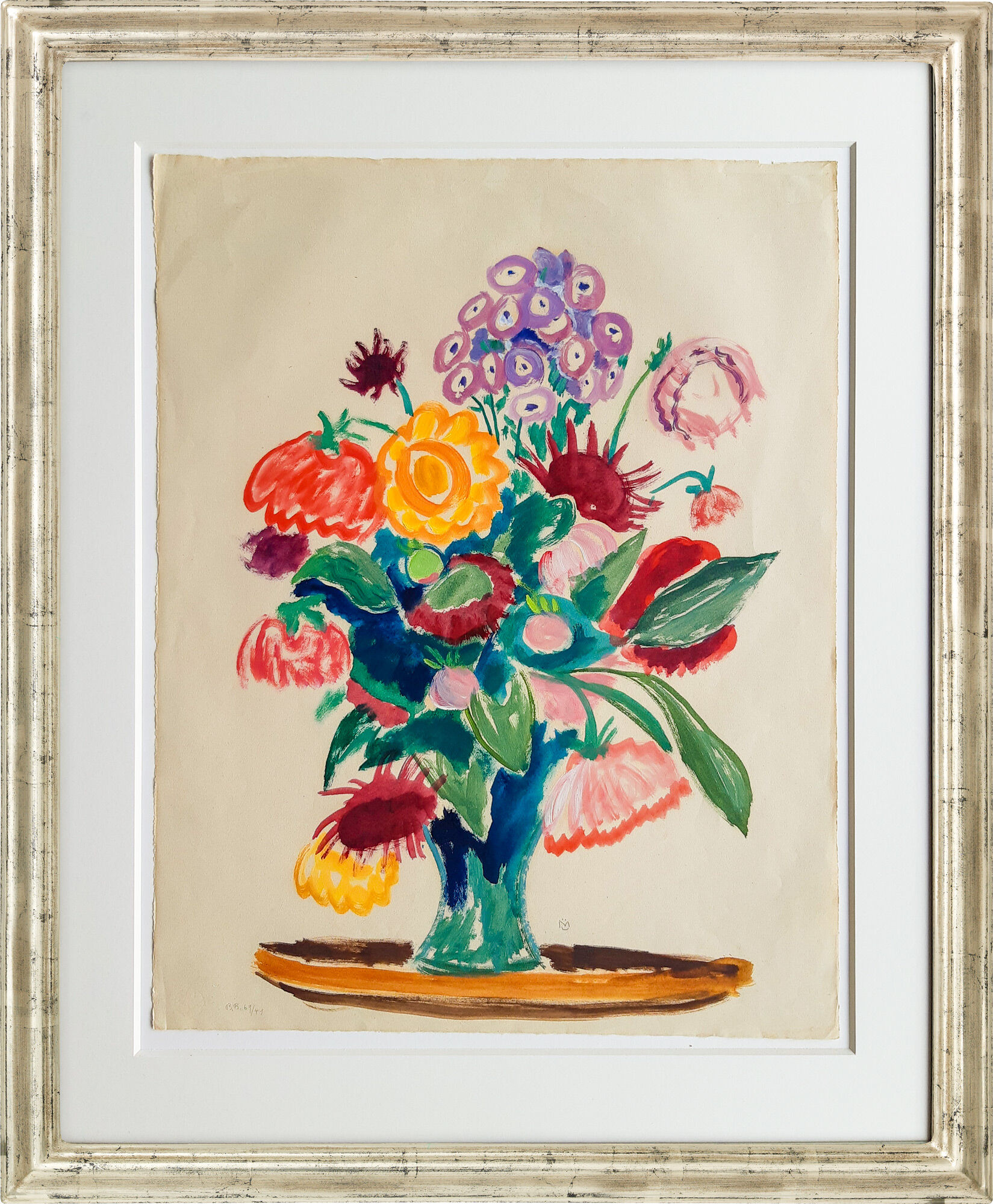 Picture "Dahlia Bouquet with Phlox" (1941) (Unique piece) by Gabriele Münter