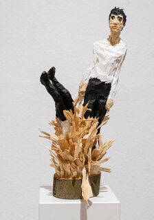 Skulptur "Ohne Titel" (2023) (Unikat), Holz von Edvardas Racevicius