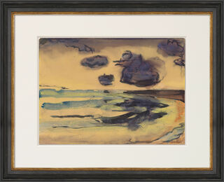 Picture "Marsh Landscape with Lake and Evening Clouds" (around 1925/1930) (Unique piece) by Emil Nolde