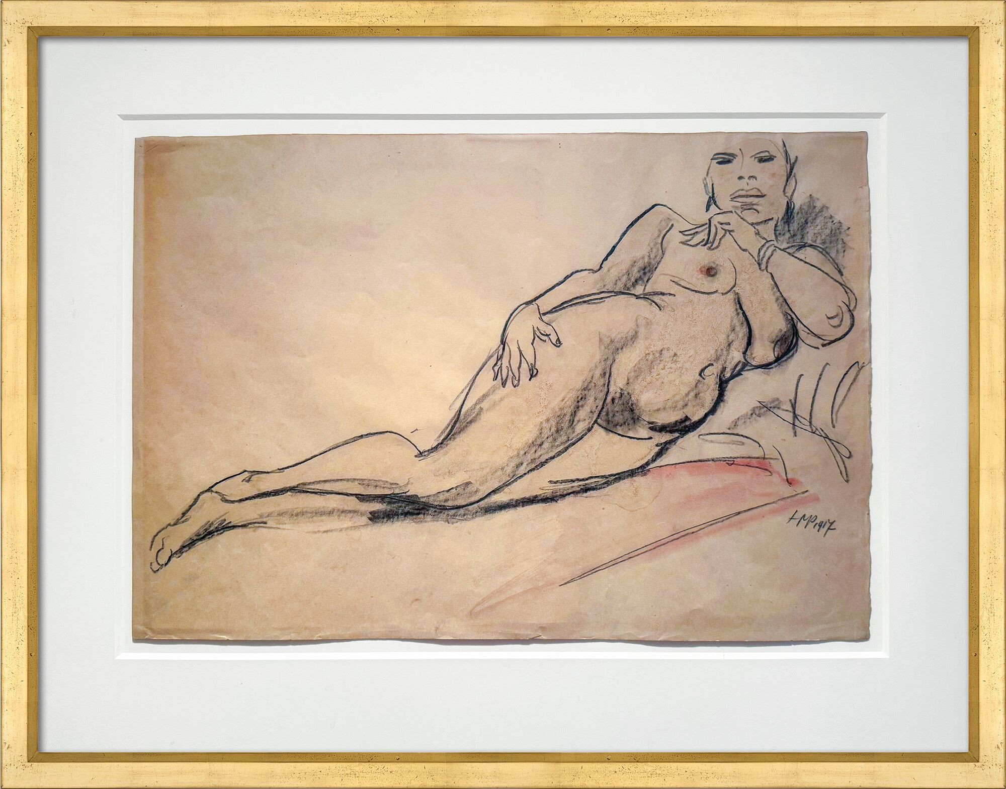 Bild "Liegender Akt" (1917) (Unikat) von Max Pechstein