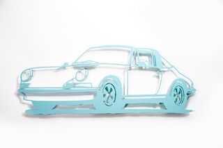 Wall object "Porsche 911 Targa (Light Blue)" (2022) (Serial unique piece)