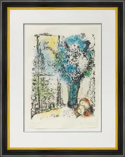 Picture "Le Bouquet bleu" (1974) by Marc Chagall