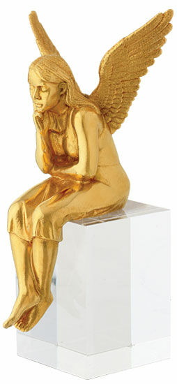 Skulptur "Schutzengel", Version vergoldet inkl. Sockel von Ottmar Hörl
