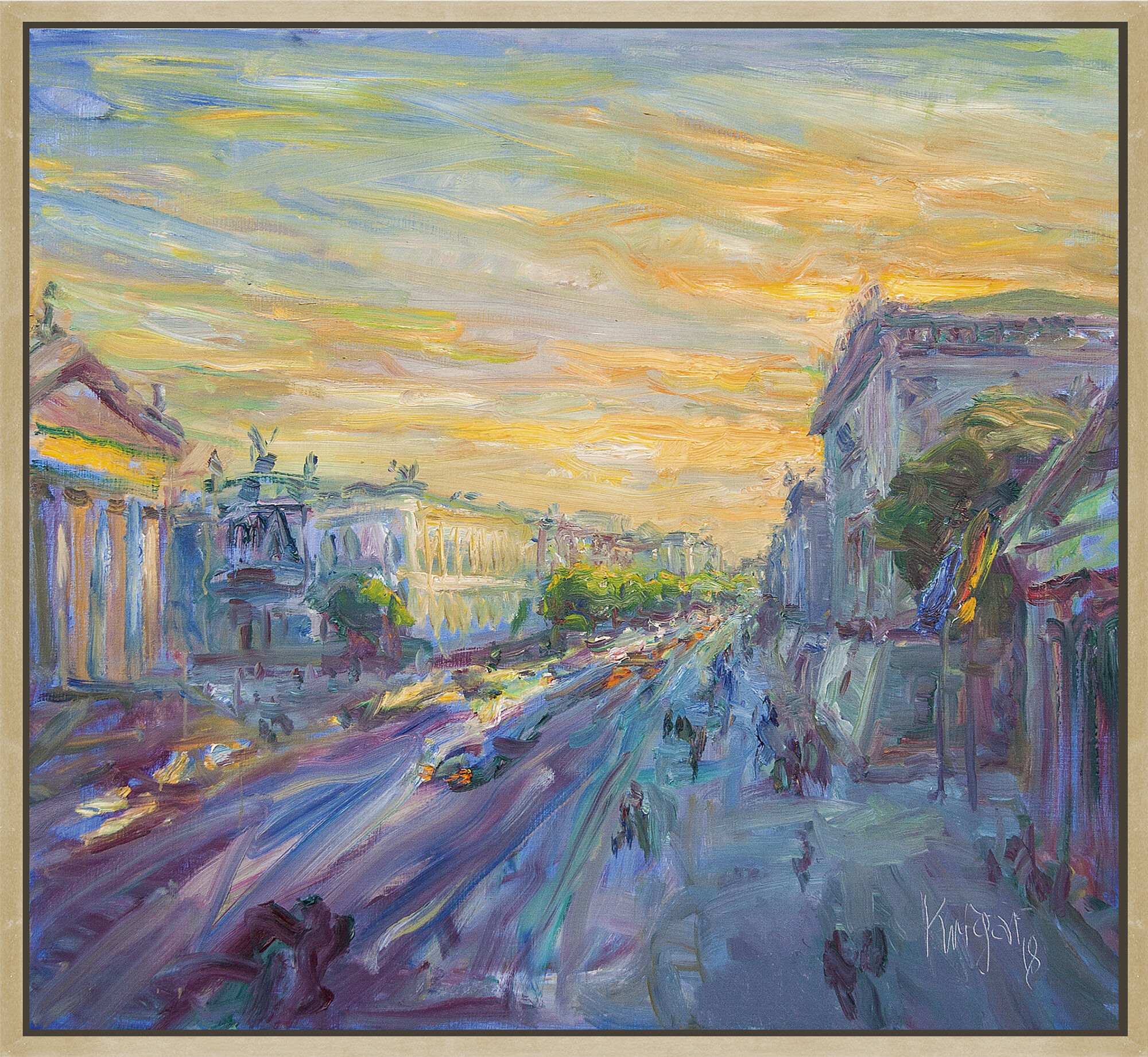 Picture "Memory of a Sunset under Linden Trees" (2018) (Unique piece) by André Krigar