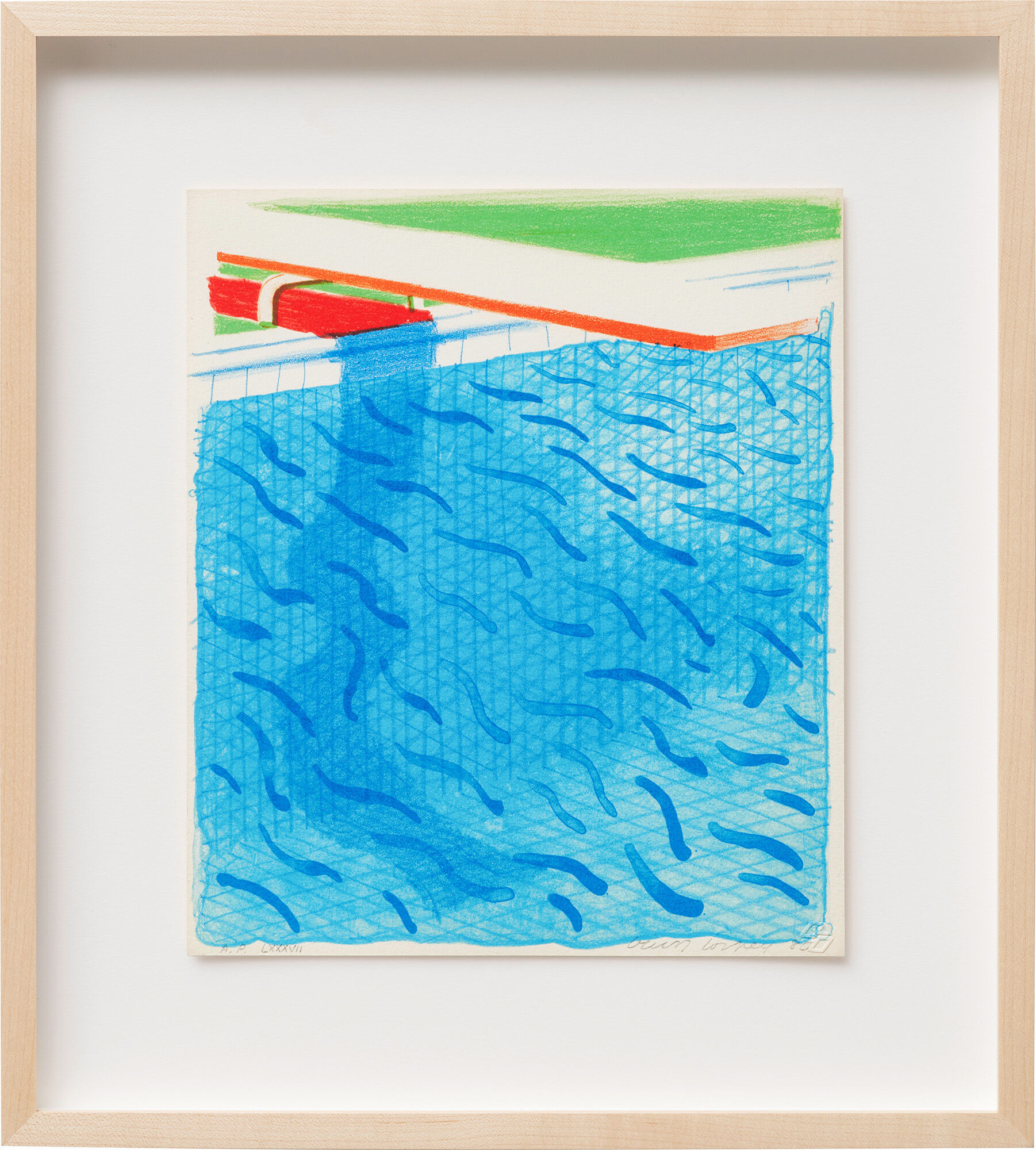 Bild "Pool made with paper and blue ink for book of paper pools" (1980) von David Hockney