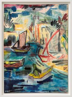 Bild "Hafen in Marokko" (um 1950) (Unikat)