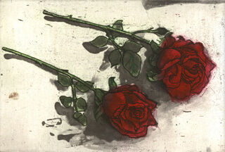 Bild "2 rote Rosen" (1996) von Josef Hirthammer