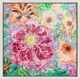 Tableau "Dans le jardin de l'artiste - Fleurs d'été" (Pièce unique) de Ansgar Skiba