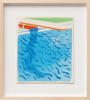 Bild "Pool made with paper and blue ink for book of paper pools" (1980)