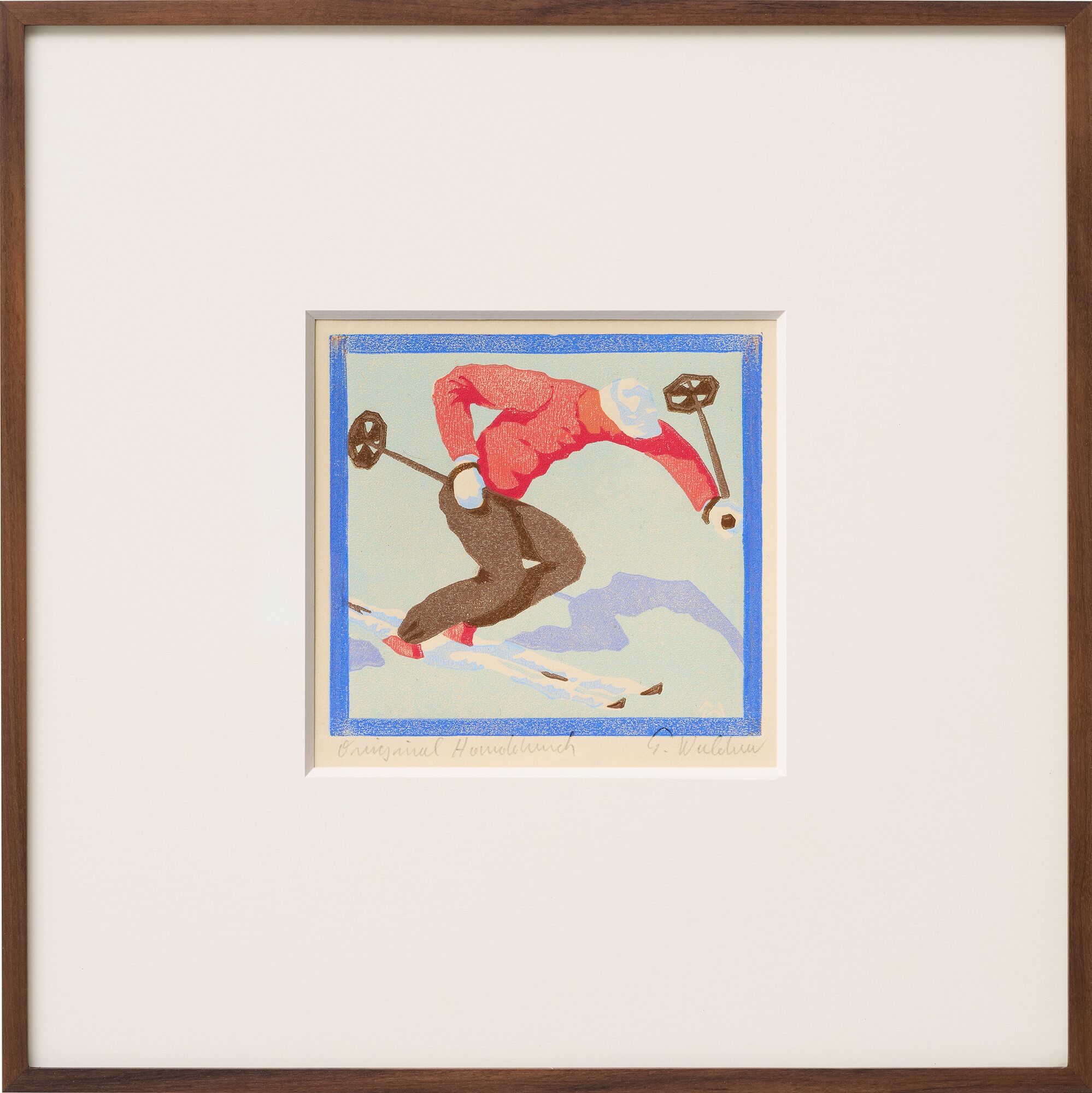 Picture "On the Downhill Turn" (around 1970) by Peter Waldner