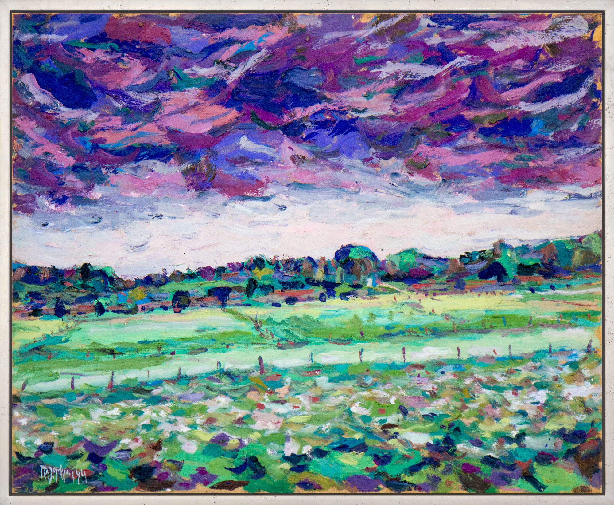 Picture "Marsh Meadows and Clouds" (1984) (Unique piece) by Theodor Gerkens