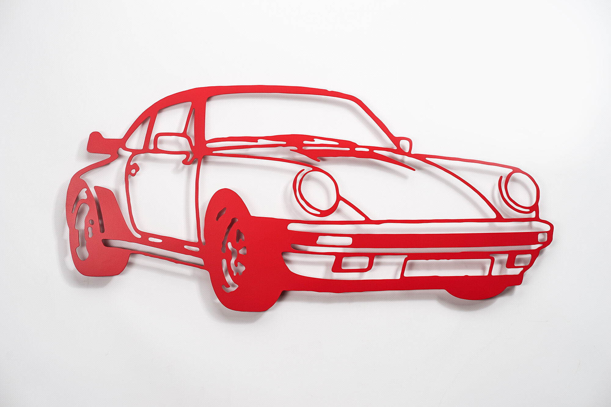 Wandobjekt "Porsche 911 Turbo (rot)" (2022) (serielles Unikat) von Jan M. Petersen