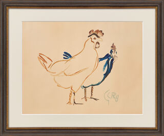 Picture "Chickens" (1908) (Unique piece)