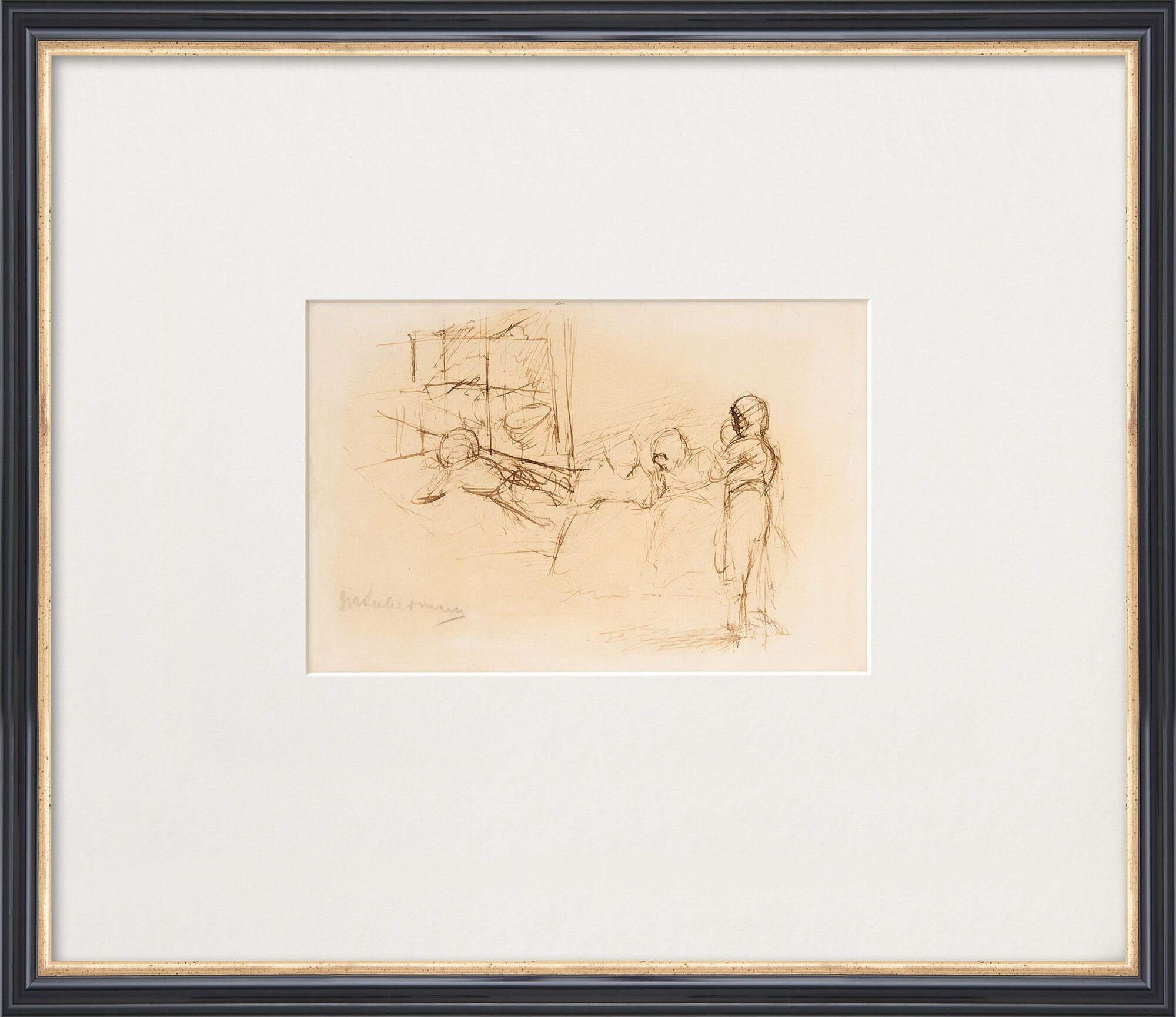 Tableau "Paysannes dans la salle de cuisine" (vers 1875) (Pièce unique) de Max Liebermann